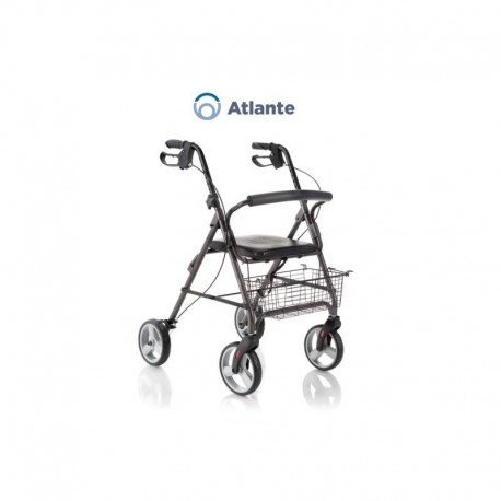 RP520 ATLANTE - Rolator din aluminiu vopsit, cu 4 roti, sezut si cos