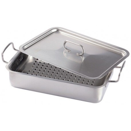 Cutie sterilizare din inox - 240x160x50 mm cu maner lateral si capac MTX128C