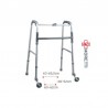 Cadru de mers pliabil 2 roti mobile fata, spate fix - RP734