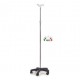 Suport perfuzie - picior inox, carlig plastic MI436